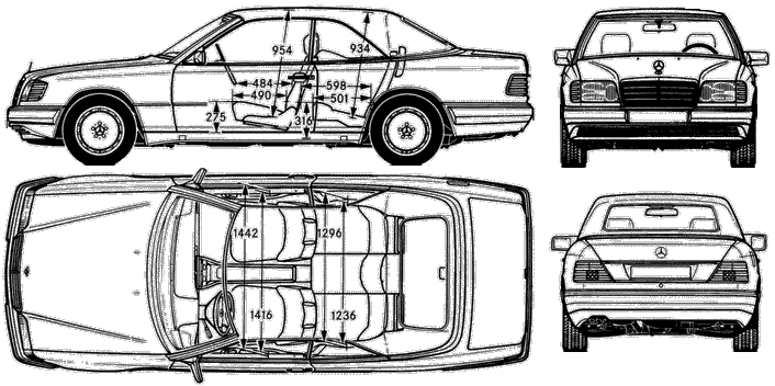 CAR blueprints 1986 MercedesBenz EClass W124 280CE 