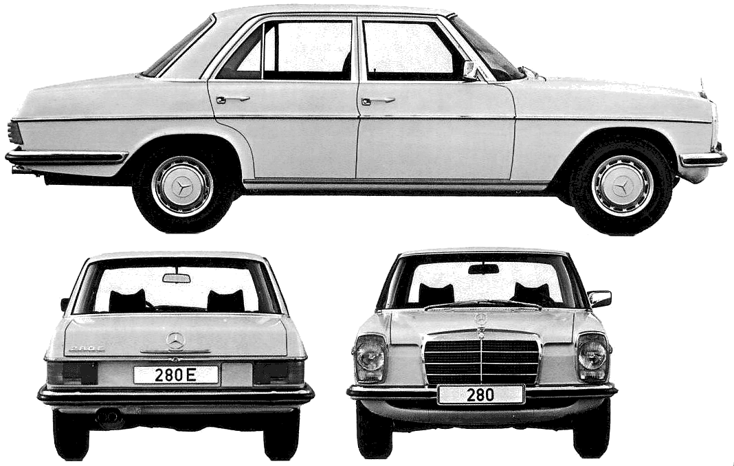 1974 MercedesBenz EClass W114 280E Sedan blueprint