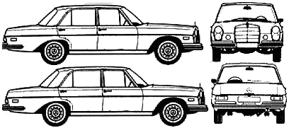 1970 car info on CAR blueprints - 1970 Mercedes-Benz E-Class W110 280SE Sedan blueprint