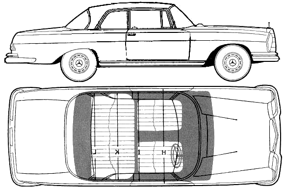 1962 MercedesBenz SEclass W111 300SE Coupe blueprint