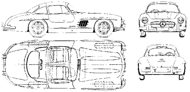 1955 MercedesBenz SLClass W198 300SL Coupe blueprint