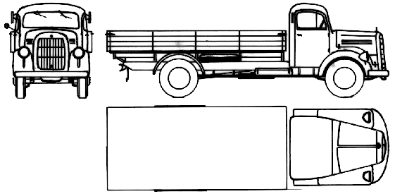 1950 MercedesBenz L3500 Truck blueprint