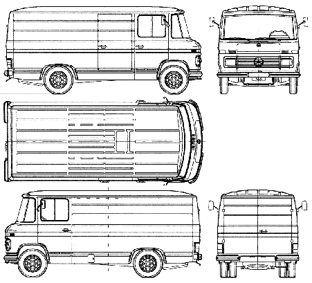 1975 MercedesBenz L409 Van blueprint