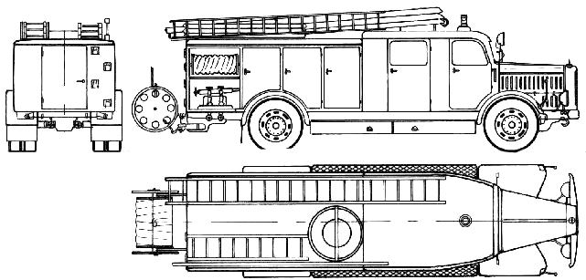 1940 MercedesBenz L4500S Fire Truck blueprint