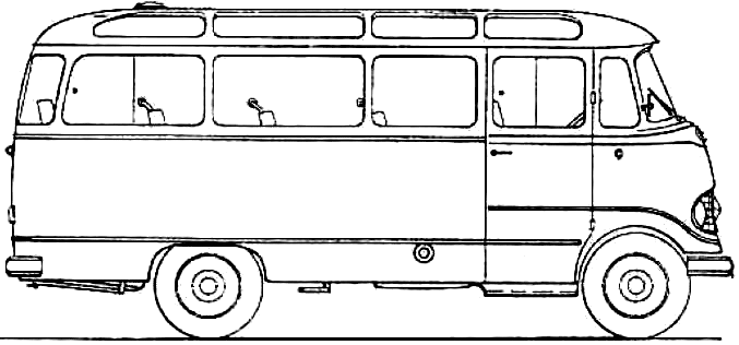 1957 MercedesBenz O319 Bus blueprint