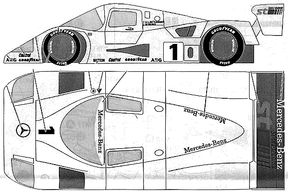1990 MercedesBenz Sauber C11 Coupe blueprint