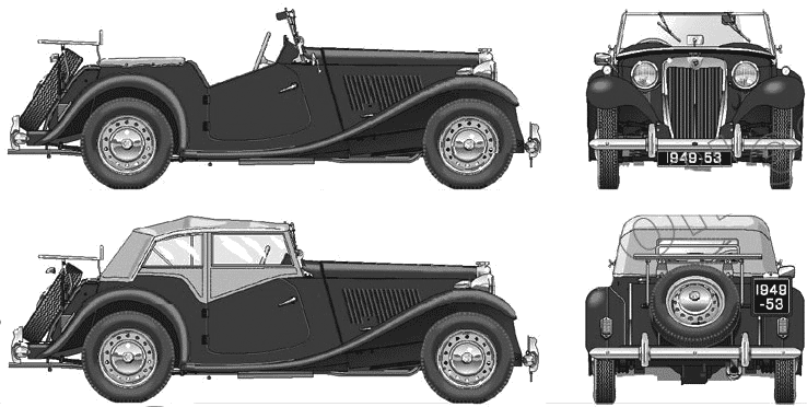 1950 MG TD Roadster blueprint