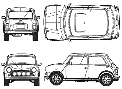 1968 Mini Cooper Old Italian Job Stella Bridger Model Hatchback blueprint