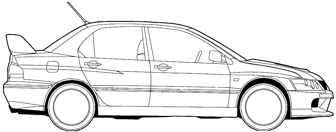 mitsubishi lancer coloring pages