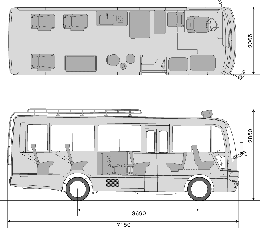 Nissan civilian bus dimensions