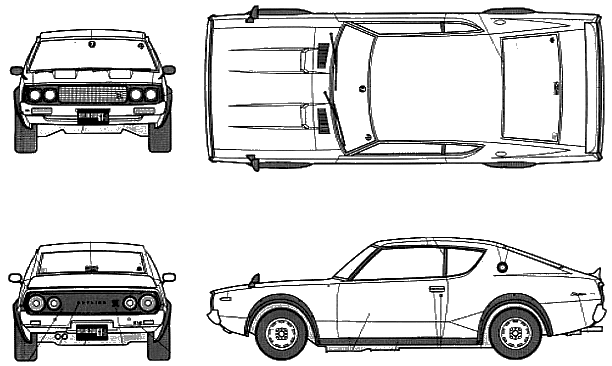 1972 Nissan Skyline GTR KPGC110 Coupe blueprint