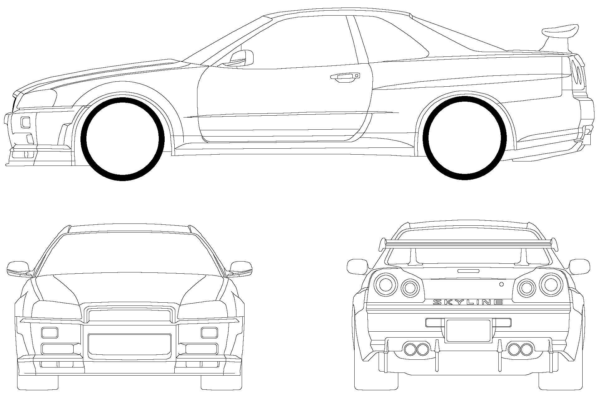 Nissan skyline r34 blueprints #4