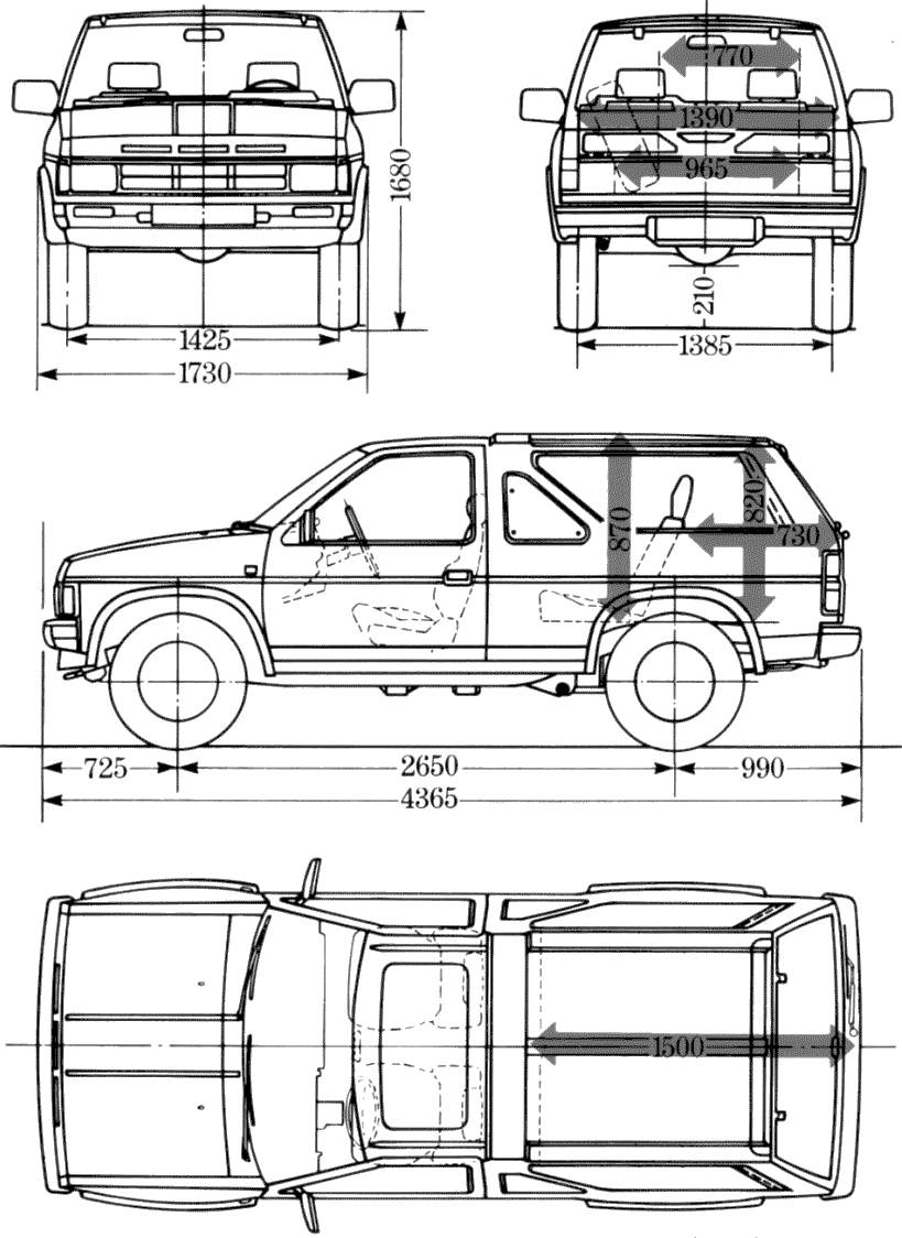 1987 Nissan Terrano SUV blueprint