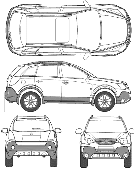 Opel Antara 2008. 2008 Opel Antara SUV blueprint