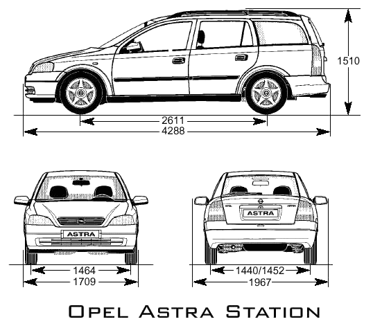 2005 Opel Astra Wagon blueprint