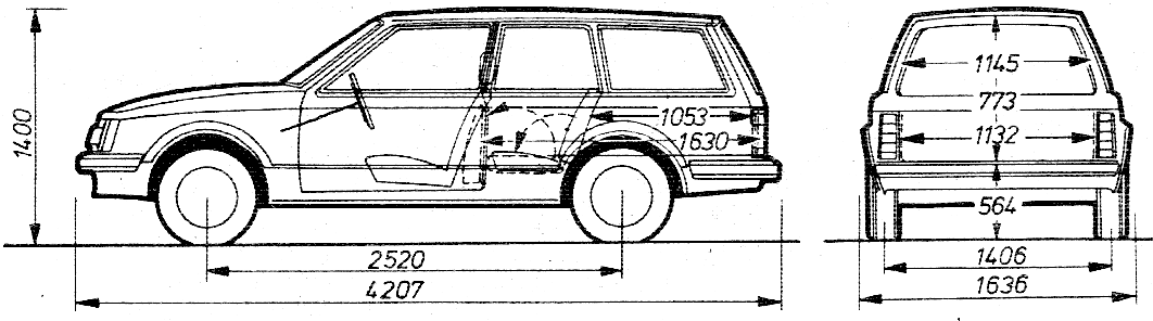 1979 Opel Kadett D Caravan Wagon blueprint