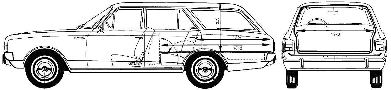 1967 Opel Rekord C Wagon blueprint