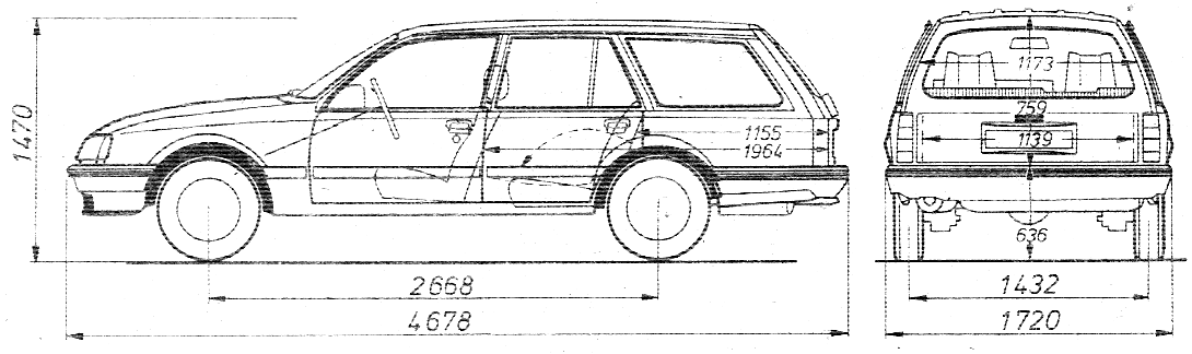 1982 Opel Rekord Caravan Wagon blueprint