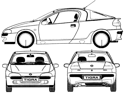 1998 Opel Tigra Coupe blueprint