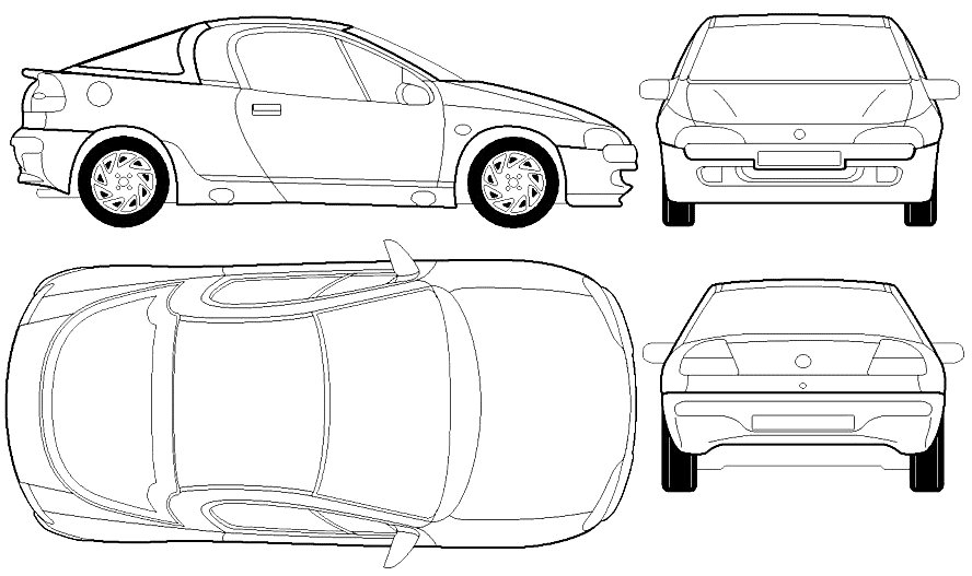 1998 Opel Tigra Hatchback blueprint