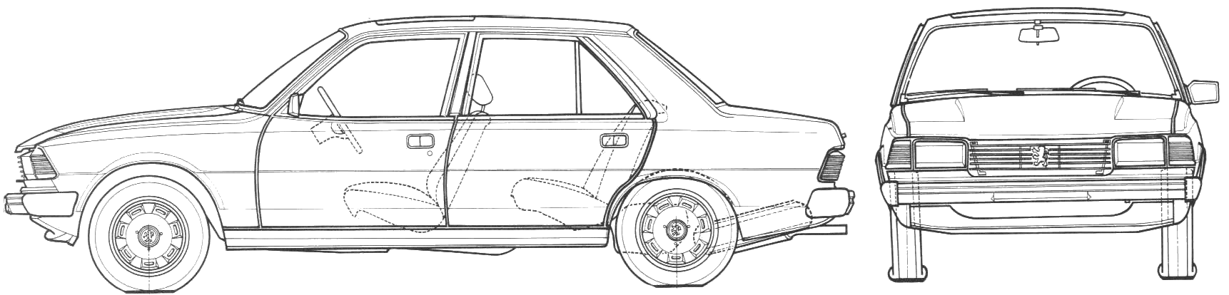 1977 Peugeot 305 Sedan blueprint