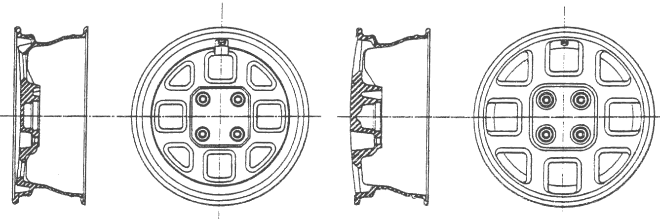 1983 Peugeot 305 GTX Alloy wheels Sedan blueprint