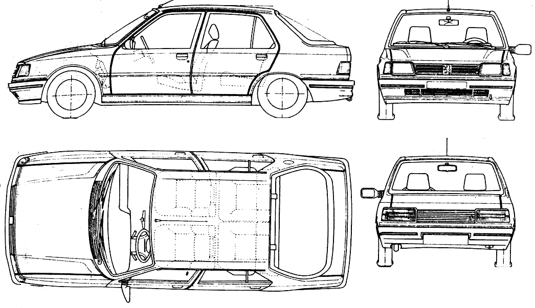 1987 Peugeot 309 5-door Hatchback blueprint