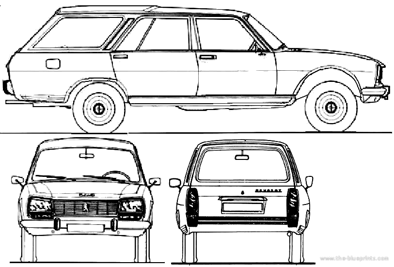 1968 Peugeot 504 Break Dangel 4x4 Wagon blueprint