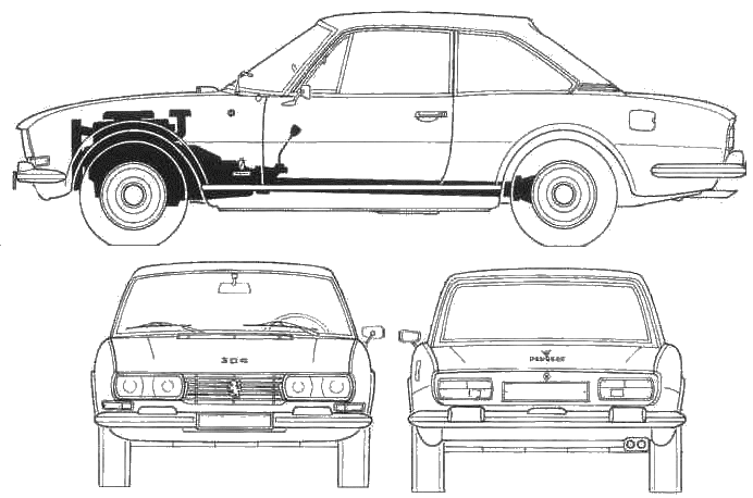 1970 Peugeot 504 Coupe blueprint