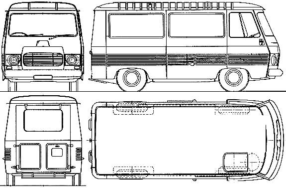 1966 Peugeot J7 Bus blueprint