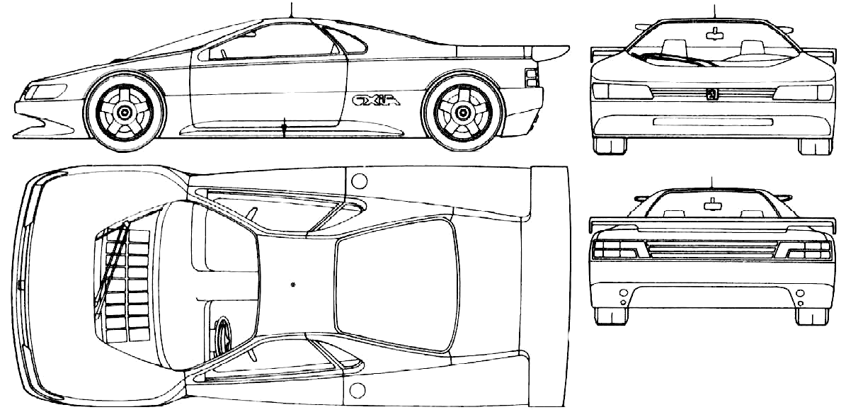 1989 Peugeot Oxia Coupe blueprint