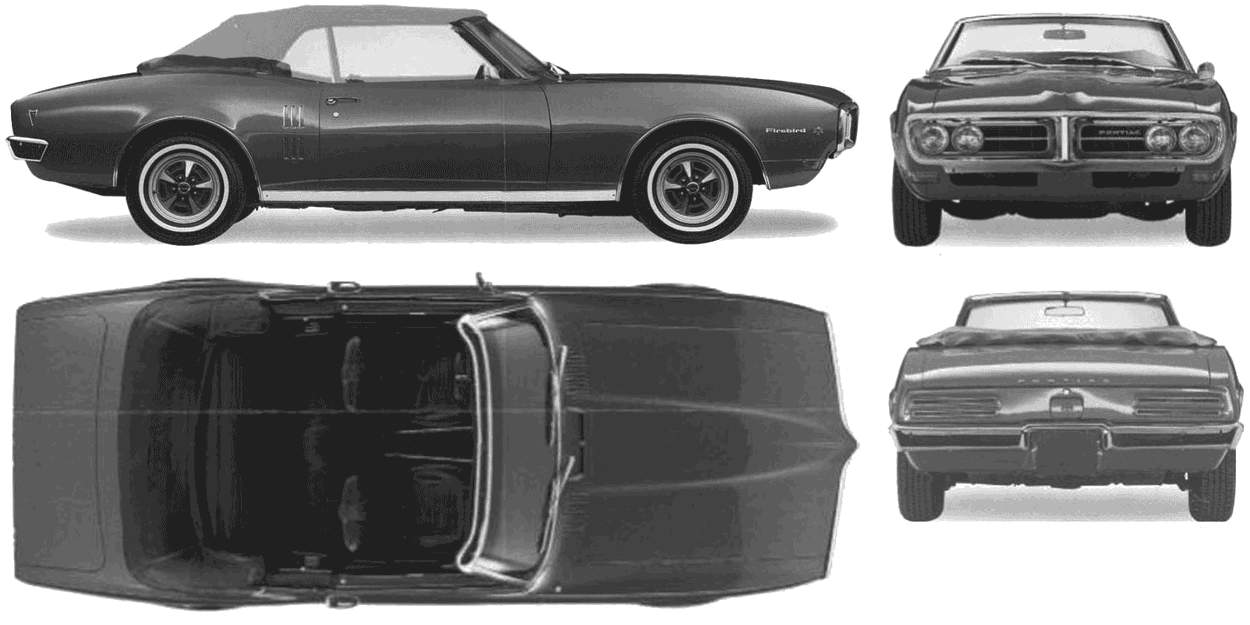CAR blueprints 1968 Pontiac Firebird Cabriolet 