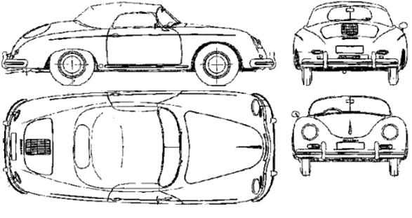 1955 Porsche 356 Speedster Roadster blueprint