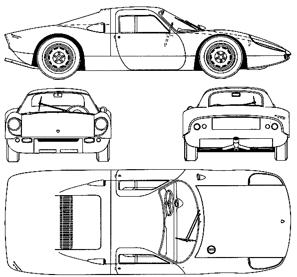 1964 Porsche 904 Carrera GTS Coupe blueprint