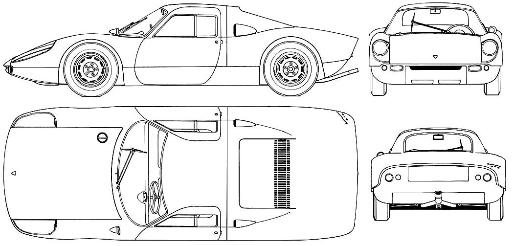 1964 Porsche 904 Carrera GTS Coupe blueprint
