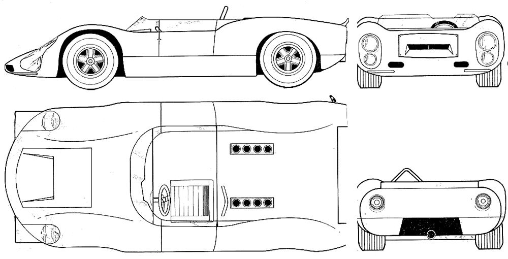 1966 Porsche 910 Carrera 10 Cabriolet blueprint