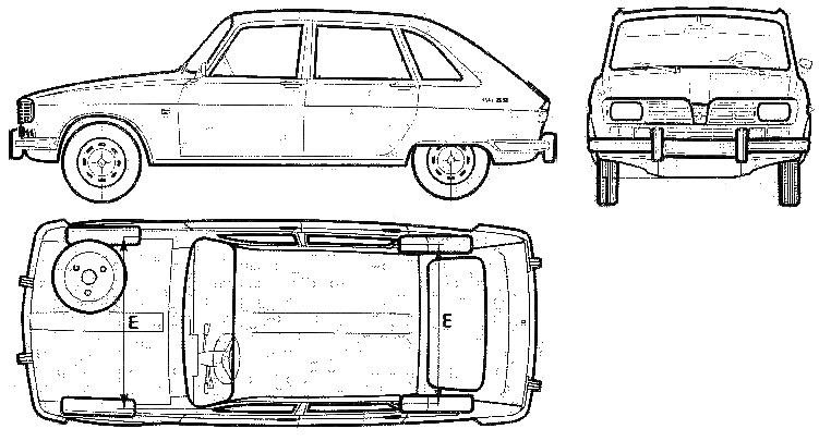 1992 Renault 16 TS Hatchback blueprint
