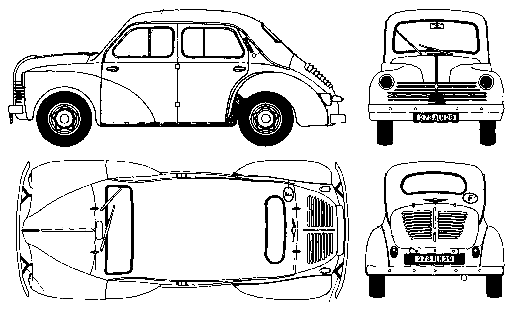 1992 Renault 4 CV Sedan blueprint