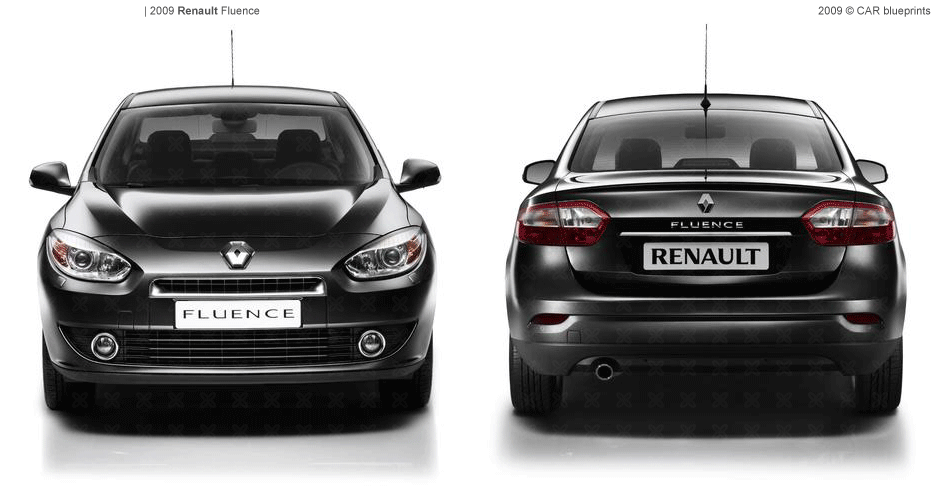 2009 Renault Fluence Sedan blueprint