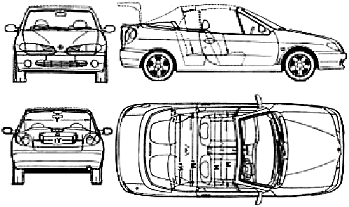 1996 Renault Megane Cabriolet blueprint