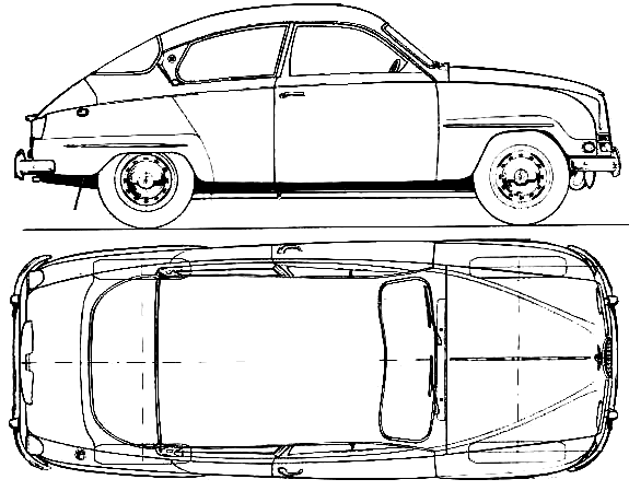 1960 Saab 96 Coupe blueprint