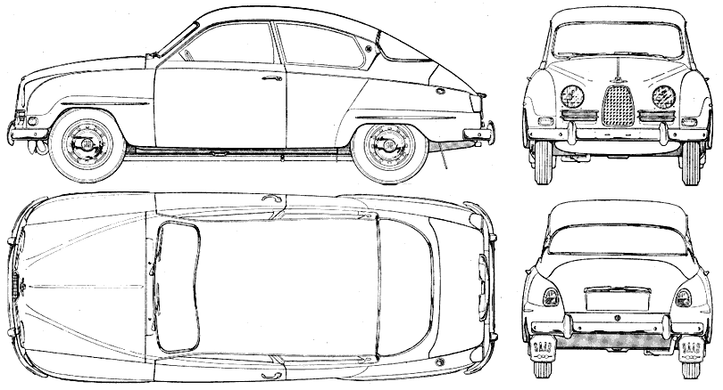 1960 Saab 96 Sedan blueprint