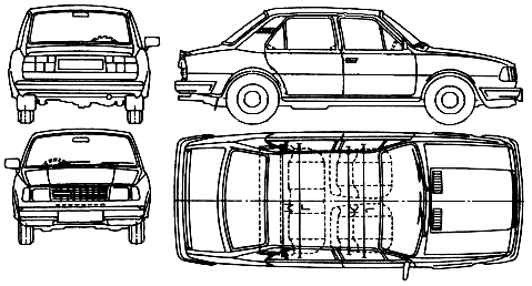 1976 Skoda 120L Estelle Sedan blueprint