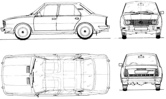 1976 Skoda 120L Sedan blueprint
