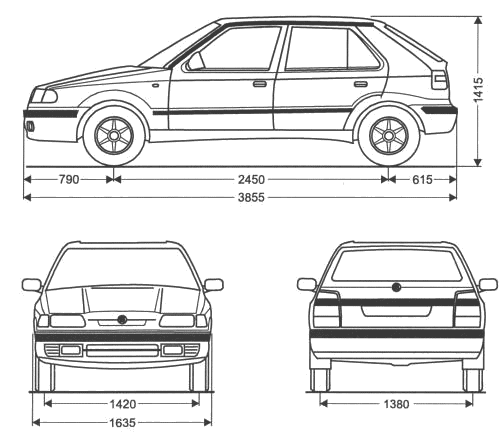 1997 Skoda Felicia I Hatchback blueprint