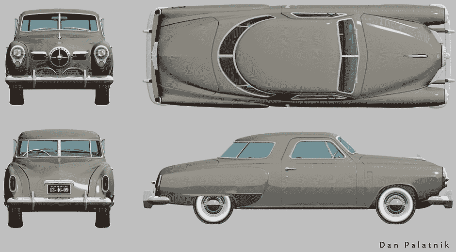 1950 Studebaker Starlight Coupe blueprint