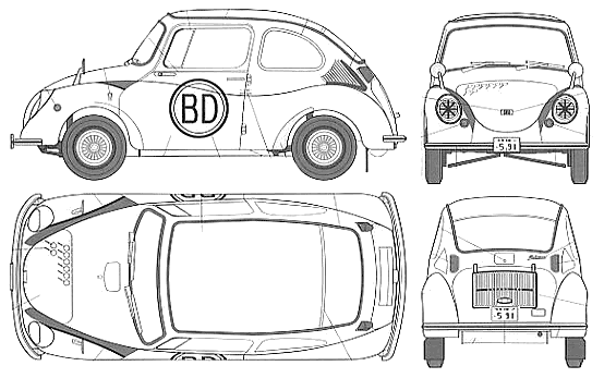 1960 Subaru 360 Hatchback blueprint