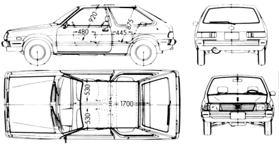 1983 Subaru Leone 3door Hatchback blueprint