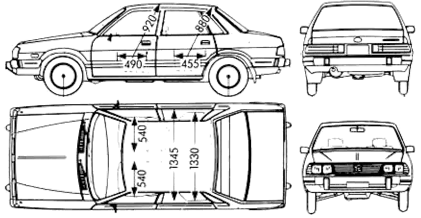 1983 Subaru Leone 4door Sedan blueprint