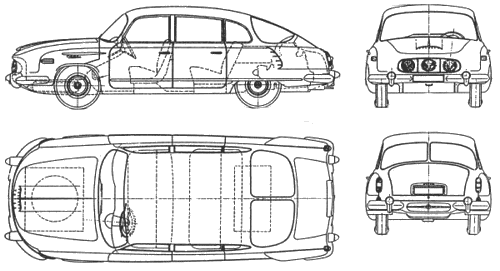 1958 Tatra 603 Sedan blueprint